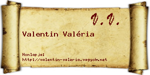 Valentin Valéria névjegykártya